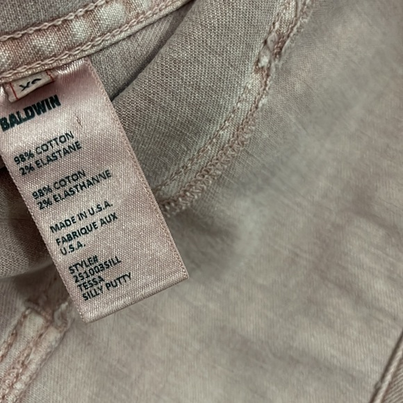 NEW Baldwin Dusty Pink Button Up Denim Jacket XS Cotton & Stretch - Picture 4 of 6